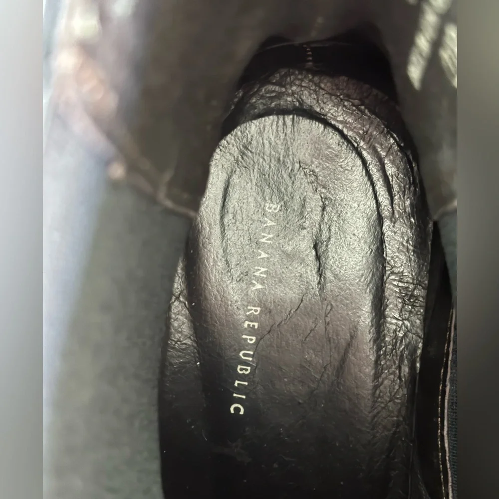 BANANA REPUBLIC Men's Black Dwen Leather Boots Size 8.5